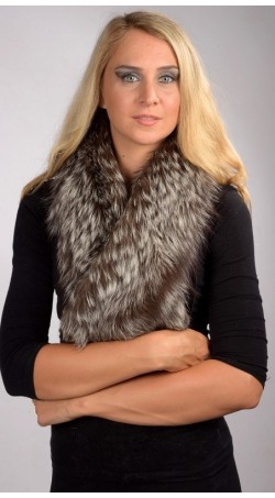 Silver Fox Fur Scarf - Fur on both sides